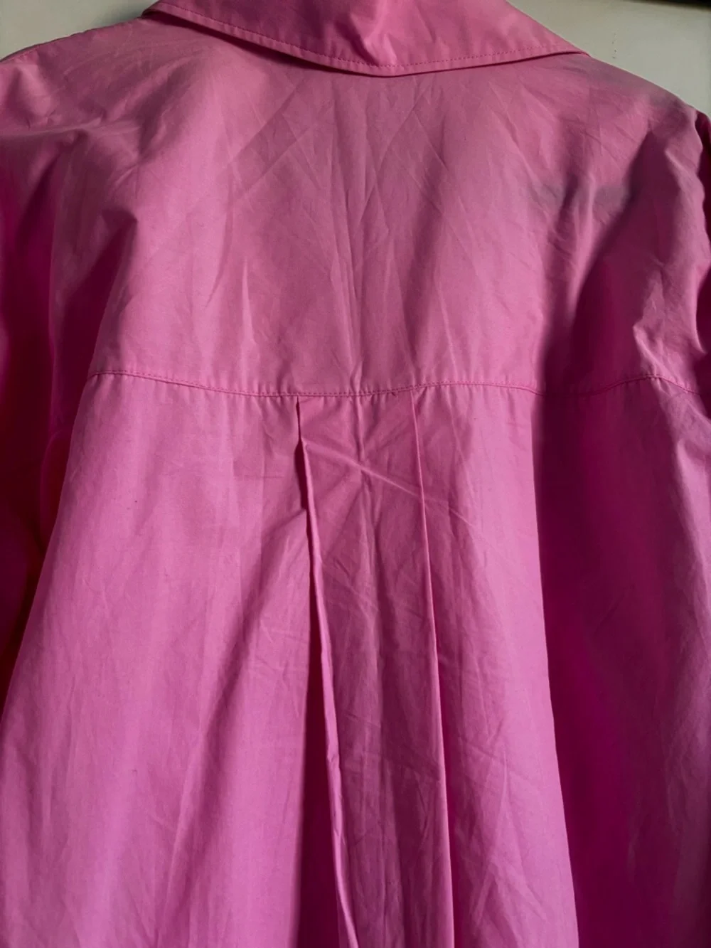 Zara Bright Pink Cotton Button-Up Shirt size small - Picture 6 of 8